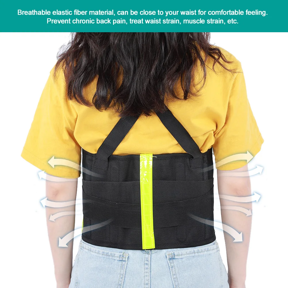 ZK30 Adjustable Reinforced Waist Belt Breathable Lumbar Protection Two Brace Band with Reflective StripXXXL