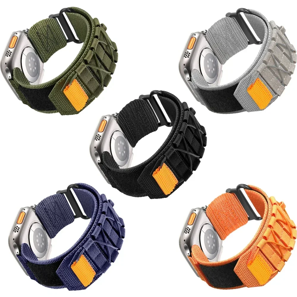 Correa de reloj deportivo para Apple iwatch Ultra 2 SE 9 8 7 41 44 45 49MM Serie 6 5 4 3 2 38 40mm, correa de nailon