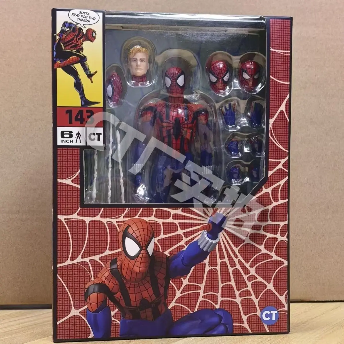 متوفر CT Toys Spiderman Mafex 143 Figure Ben Reilly Comic Ver Action Figure Ultimate Spider-Man عبر لعبة Spider-Verse