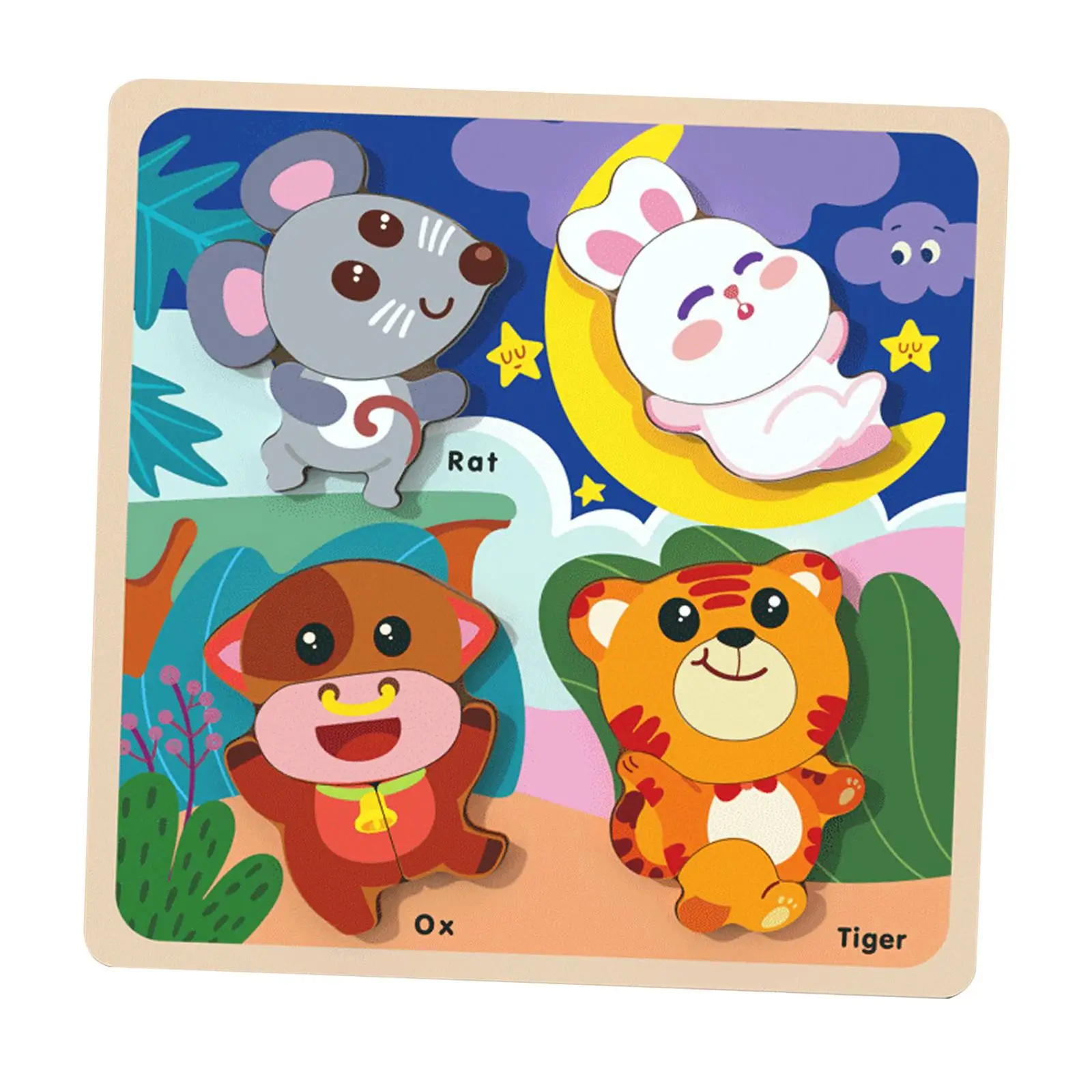 Kids Puzzle Toy Wooden Puzzle Early Educational Toys Peg Puzzle Fine Motor Skills Development Suitable for Children Learning