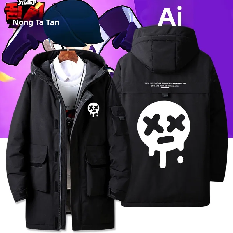 

Зимнее пуховое пальто с капюшоном Ear Collaborative Jaet ex Молодежное пальто из полиэфирного волокна Длинная застежка-молния средней длины