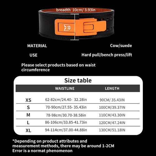 Imagen 2 del producto BOXERGING-Cinturón de levantamiento de fuerza para Fitness, hebilla rápida, sentadillas profundas, tracción dura, palanca de cuero, equipo de protección de elevación