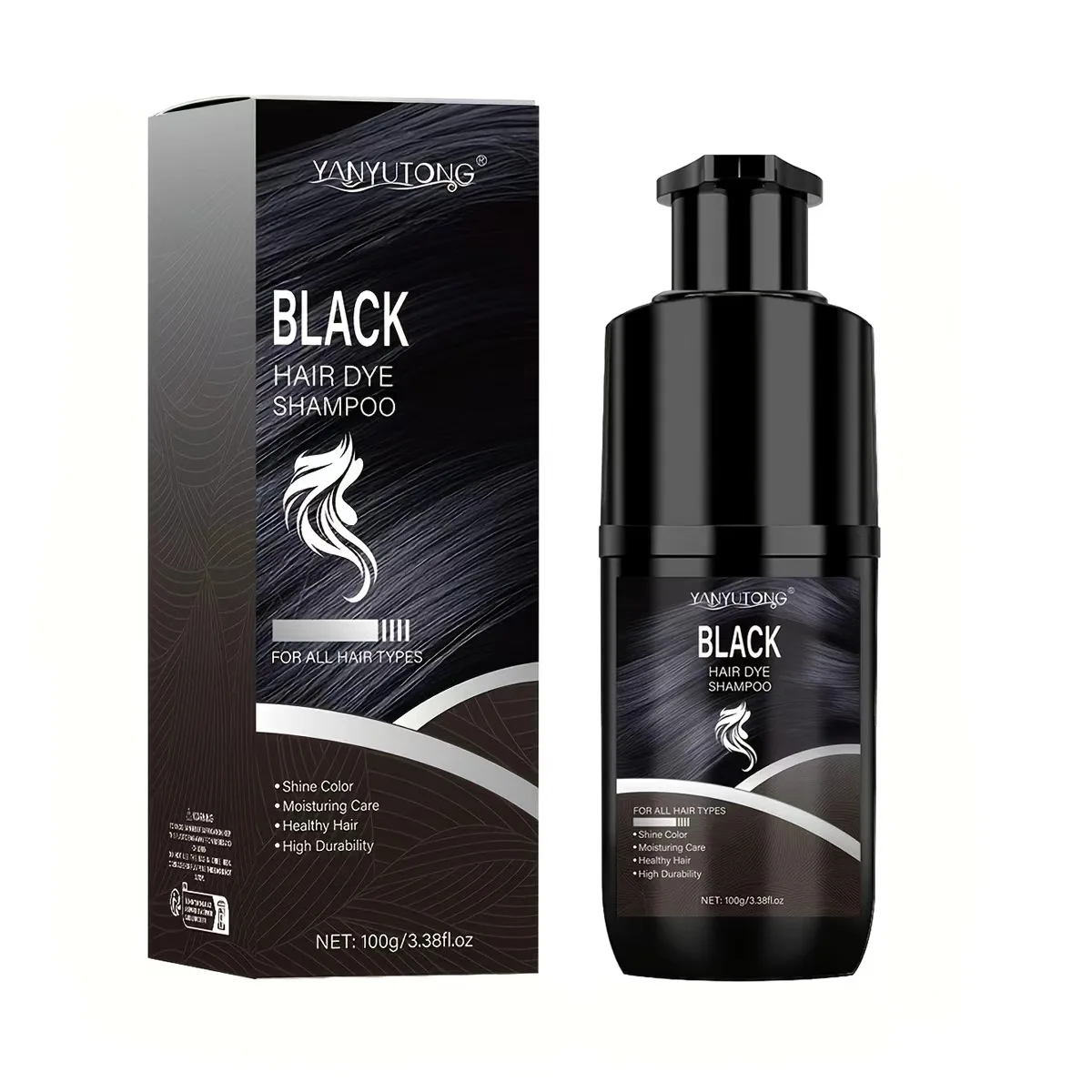 Natürliches Haarfärbeshampoo, Pflanzenpigmente, langanhaltend, sanft und hautfreundlich, semi-permanentes Färbeset, sofortige Abdeckung von grauem Haar. – Detail 8