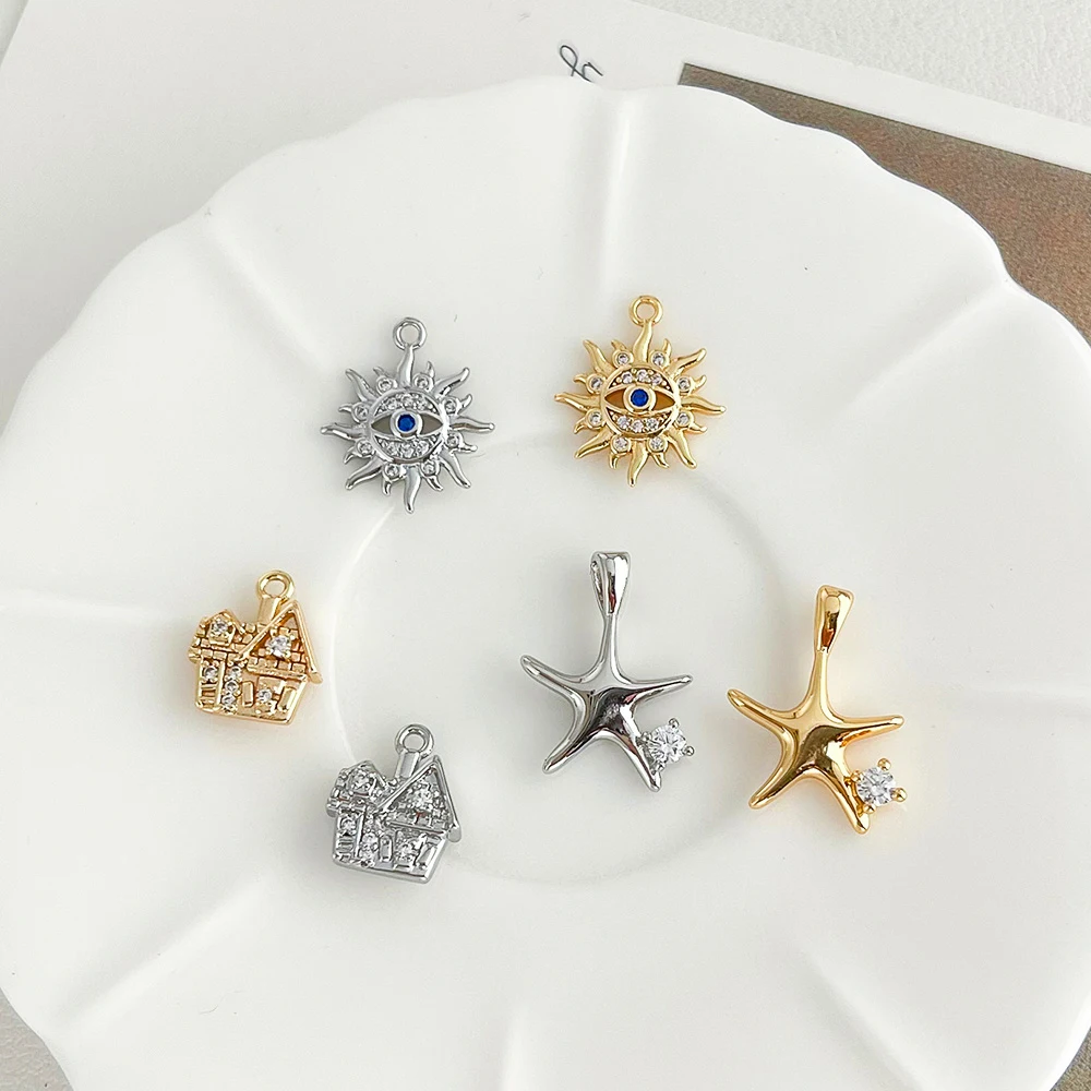 

Cordial Design 30Pcs Jewelry Accessories/Genuine Gold Plating/Sun Starfish Shape/Hand Made/Copper Pendant/DIY Charms #196088