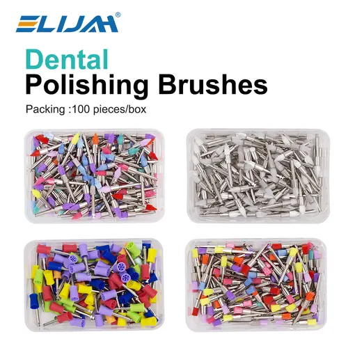 100 Uds. Hebilla de nailon para laboratorio Dental, pulido de avión pequeño, cabezal de cepillo desechable para cuidado Dental, taza de profilaxis, herramientas de taza de pulido
