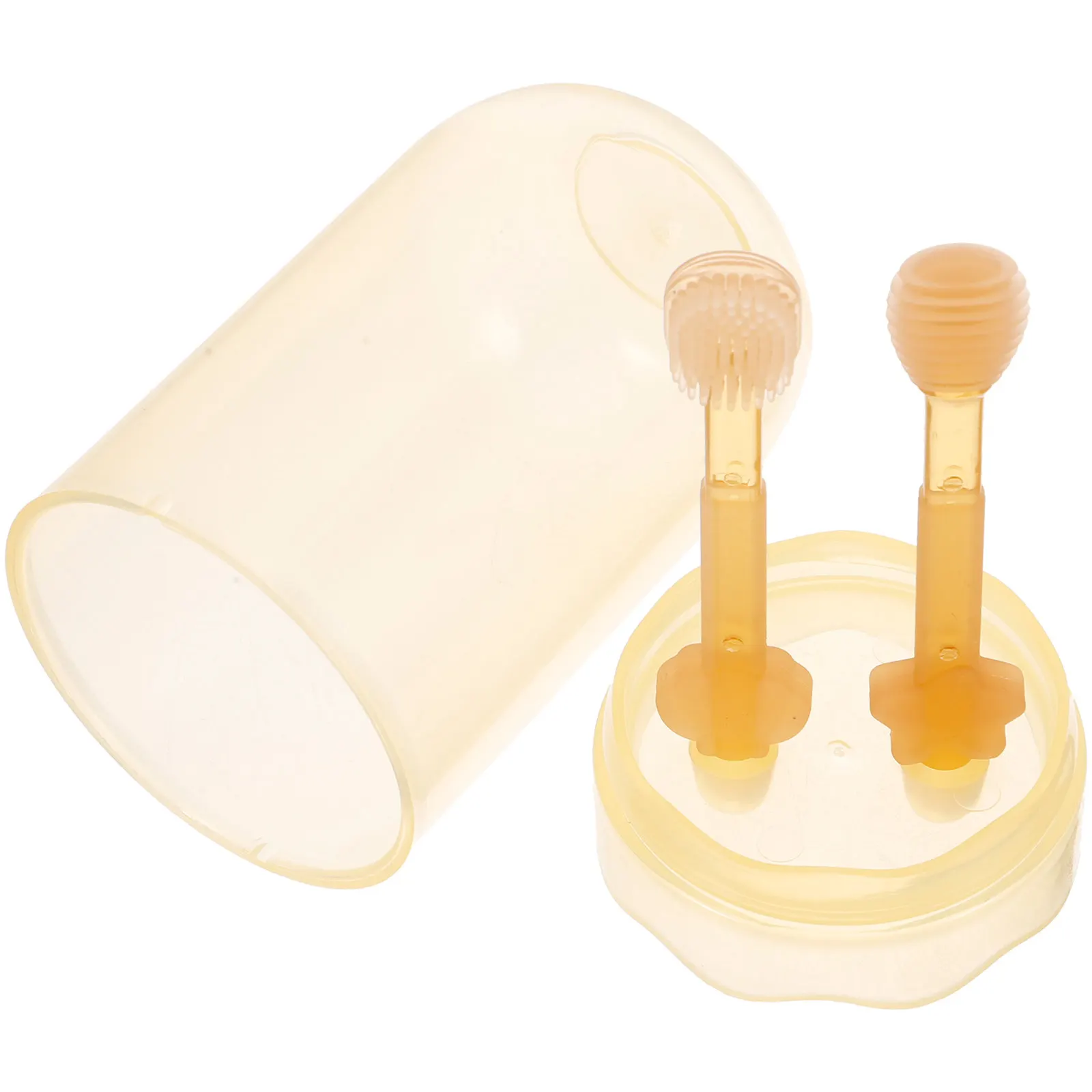 1Set Baby Silicone Tongue Cleaner Infant Oral Care Tool Soft Newborn Toothbrush for Tongue Coating Teeth Cleaning
