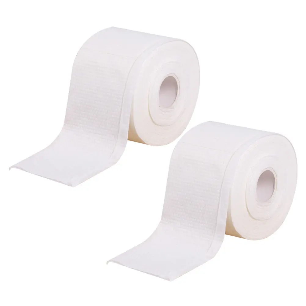 2 Rolls Premium Cotton Face Towels Disposable Facial Tissue Cleansing Towelettes Makeup Wipe Dry Moisture Clean Dual Surface