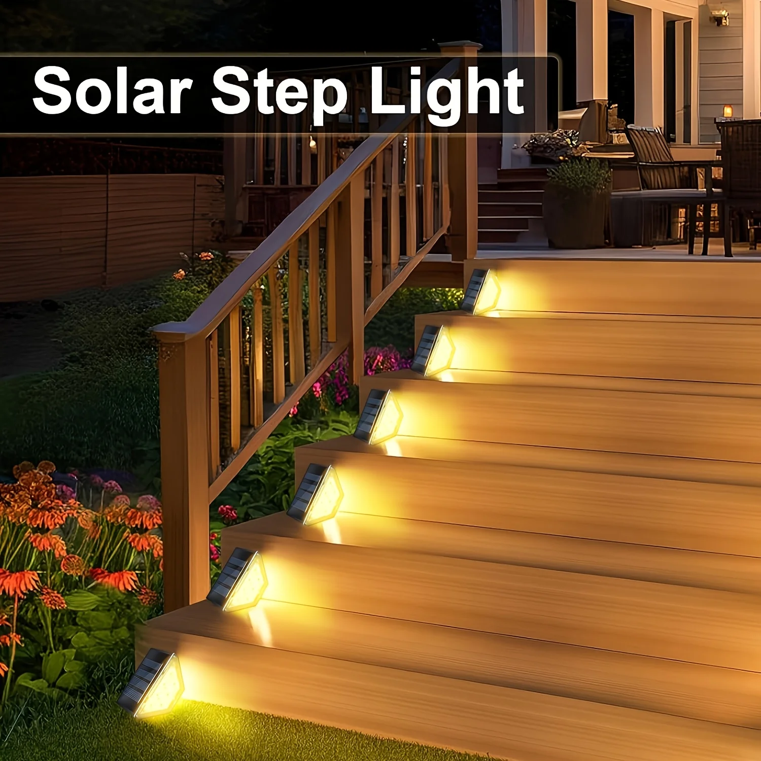 

Solar Step Light Outdoor Waterproof LED Solar Lamp for Garden Yard Patio Porch Front Door Outside Pathway Yard Warm White 6 Pack