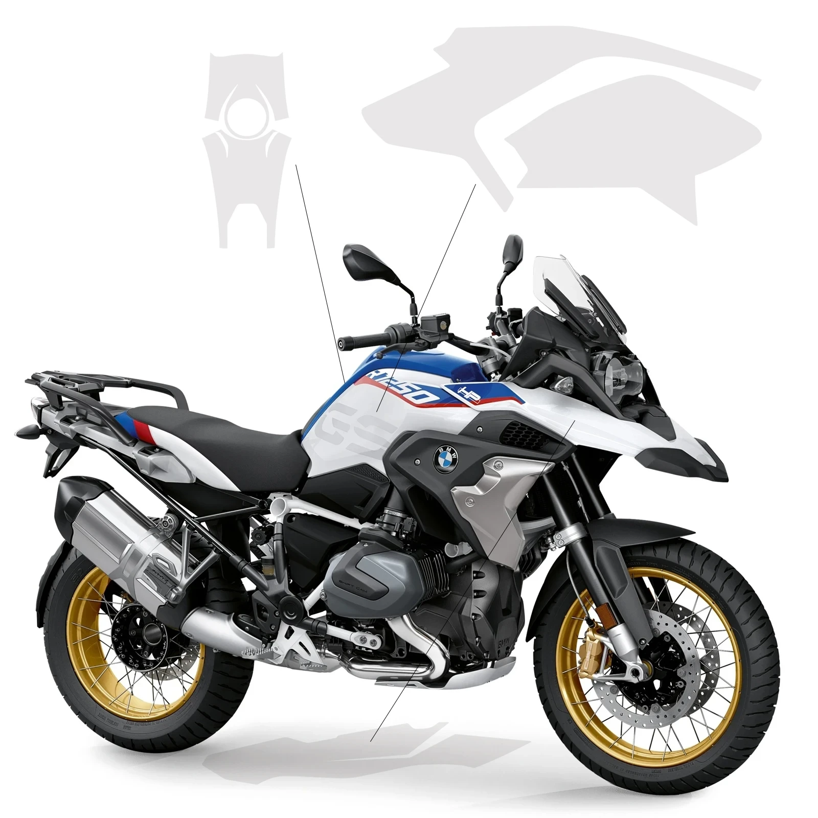 Para BMW R1250GS R 1250GS 2017-2023 accesorios PPF cubierta de coche Invisible TPU transparente ropa de coche película de protección de pintura completa