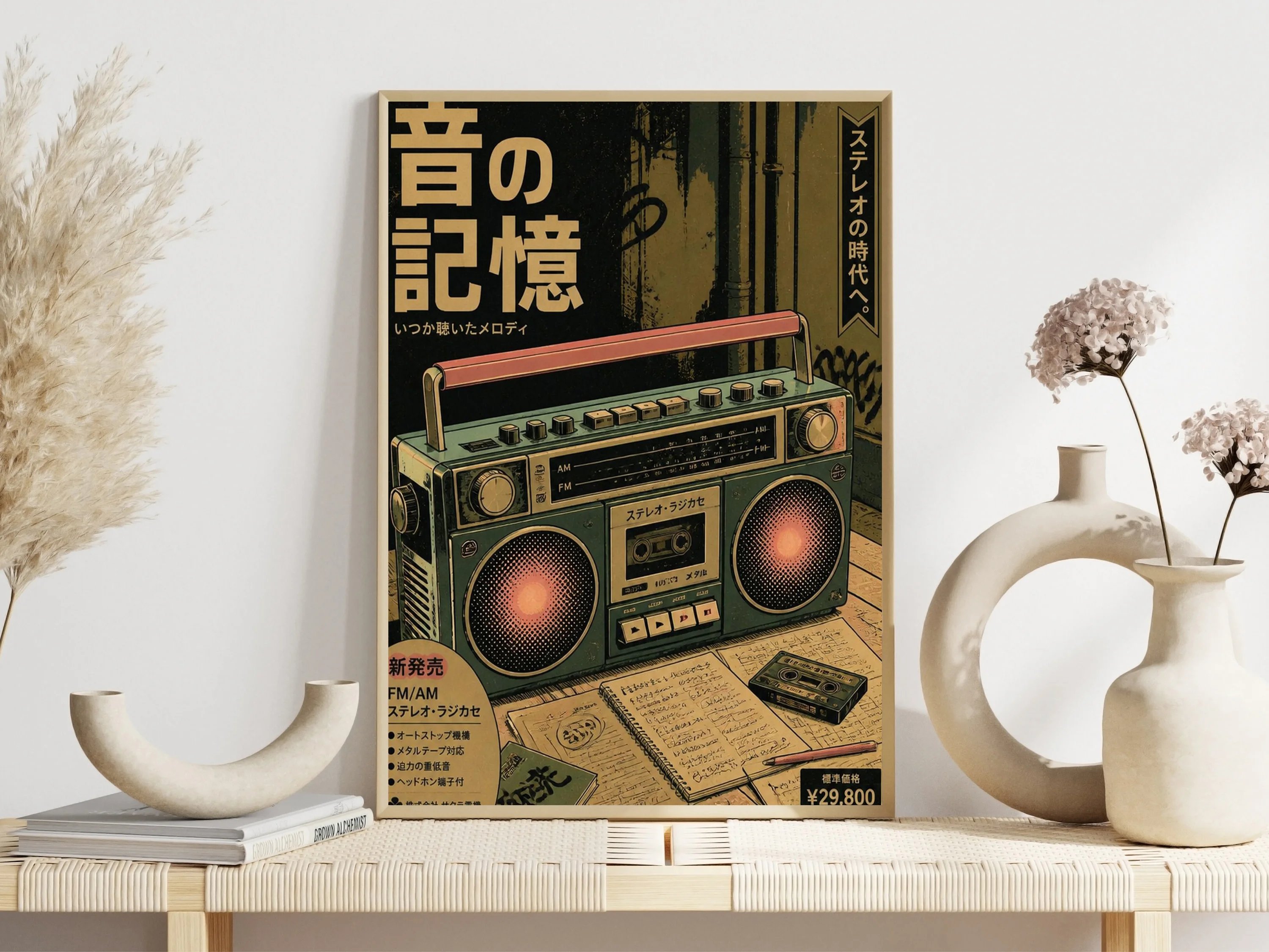ヴィンテージDJターンテーブル、抽象的な音楽、レコード、ポス - Audio Music Dj のレビューと価格
