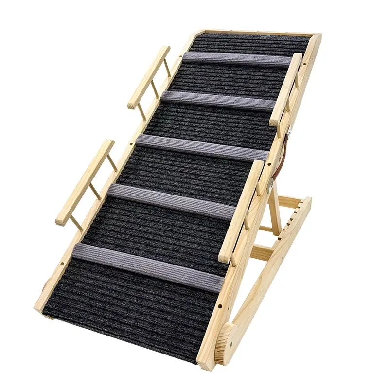 когтеточка для кошек с домиком высокая Solid Wood Sustainable Folding Eco-friendly Dog Climbing Ladder Adjustable Sloping Slide