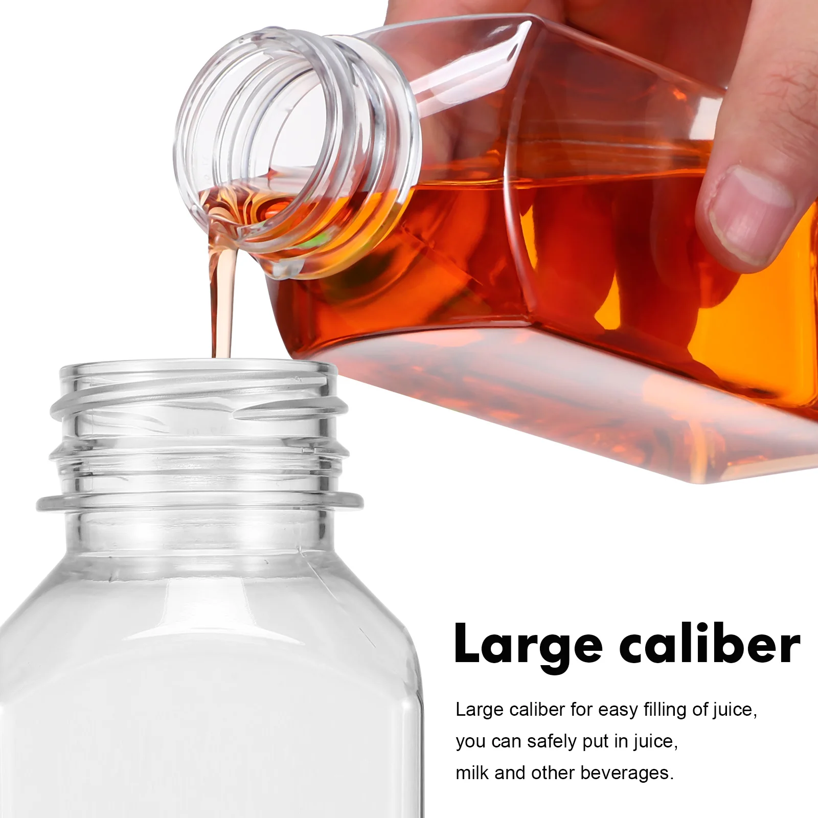 

1 set 360ml Beverage Bottles Lightweight Portable Stickers Tight Sealing Reusable Durable Brush Juice Container Plastic Bottle