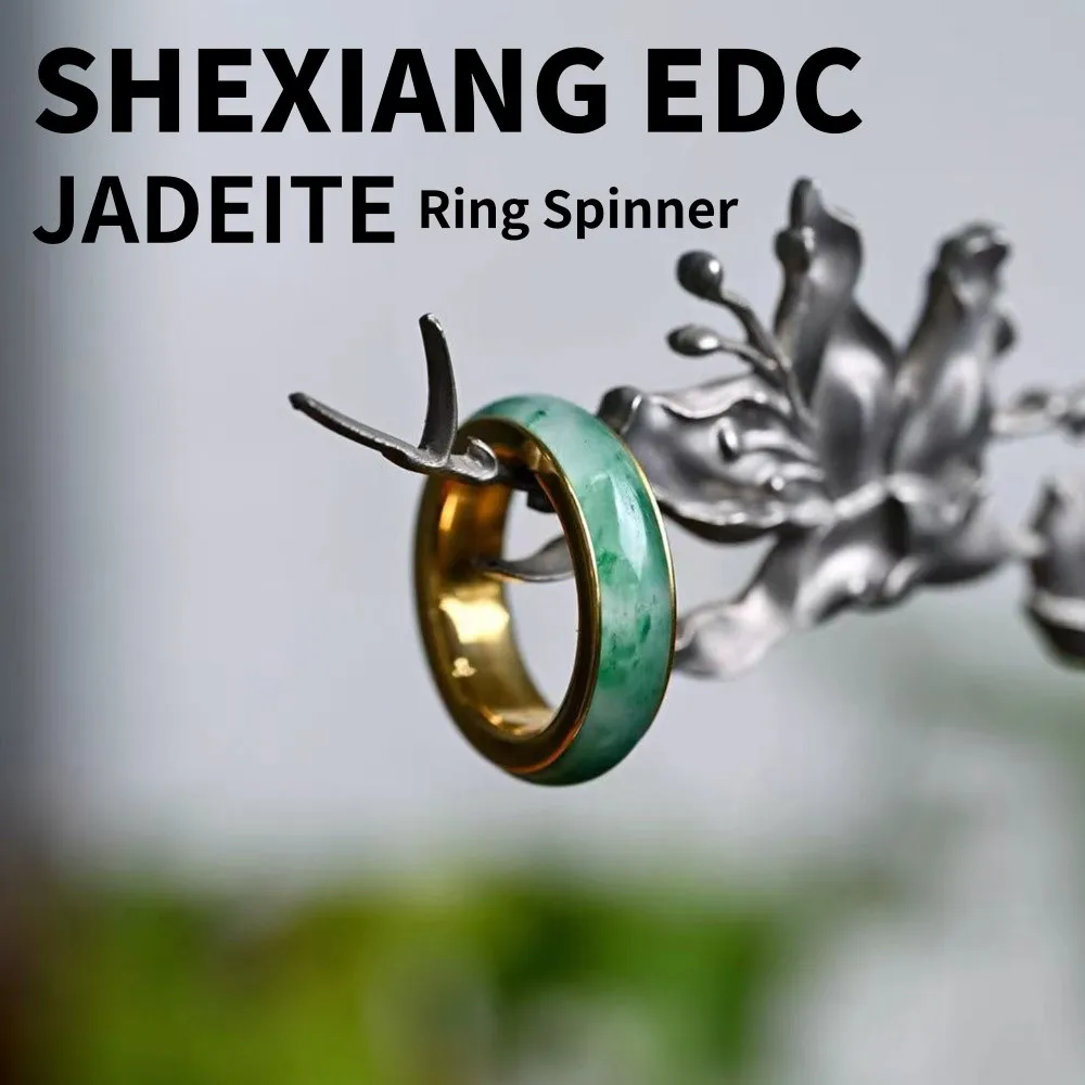 SHEXIANG EDC afrique JADEITE anneau Spinner Fidget jouets pour adultes soulagement du Stress jouet anneau cliquet Spinner soulagement de l'anxiété Gadgets