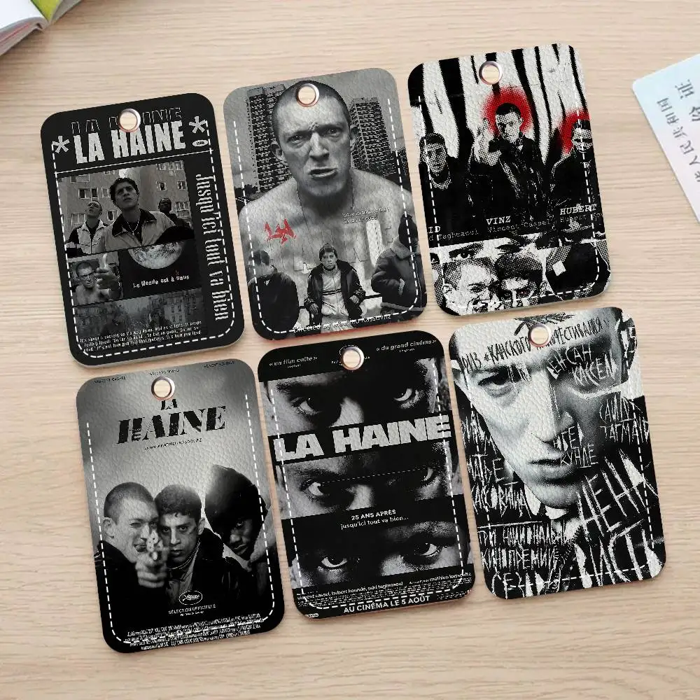 La Haine 1995 Movies Prints Style PU حامل بطاقة الوصول مع سلسلة مفاتيح - الحماية التنفيذية لبطاقة البنك، مترو الأنفاق، حافظة بطاقة الحافلة