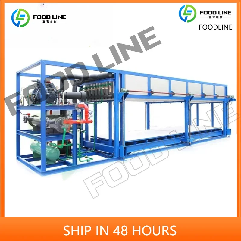Customize 10 Ton Industrial Ice Block Making Machine Ice Brick Machine Source Water Cooling for Manufacturing Plants