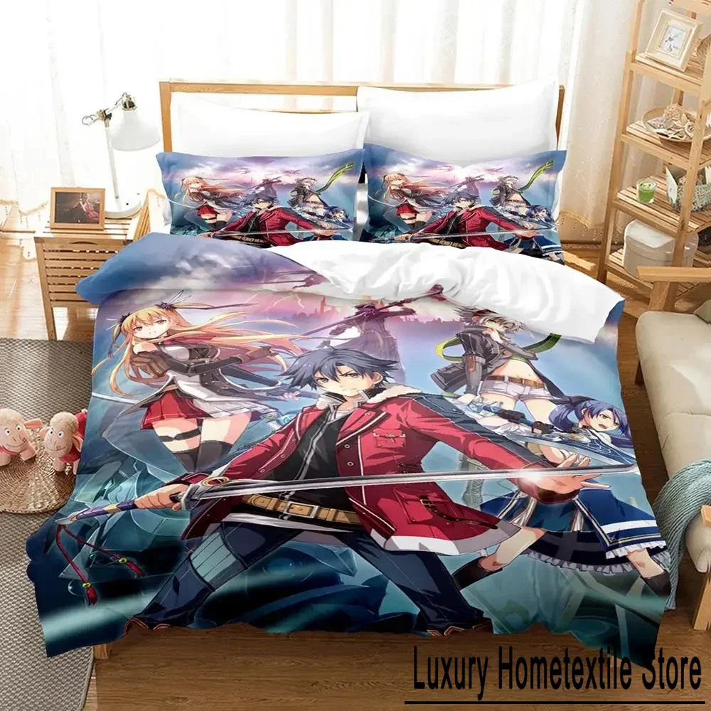 Anime Legend of Heroes Bedding Set Duvet Cover Bed Set Quilt Cover Pillowcase Comforter king Queen Size Boys Adult Bedding Set