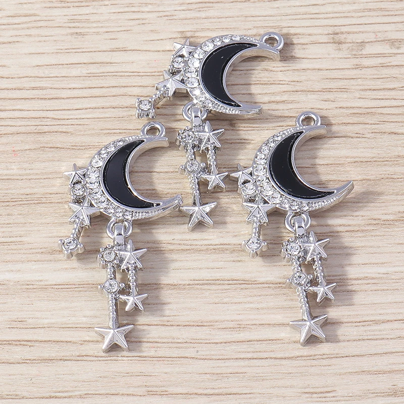 Tusember 4 Stück 12 x 22 mm brillante Kristall-Polaris-Stern-Anhänger für die Schmuckherstellung, DIY, handgefertigte Halskette, Ohrringe, Basteln – Detail 21