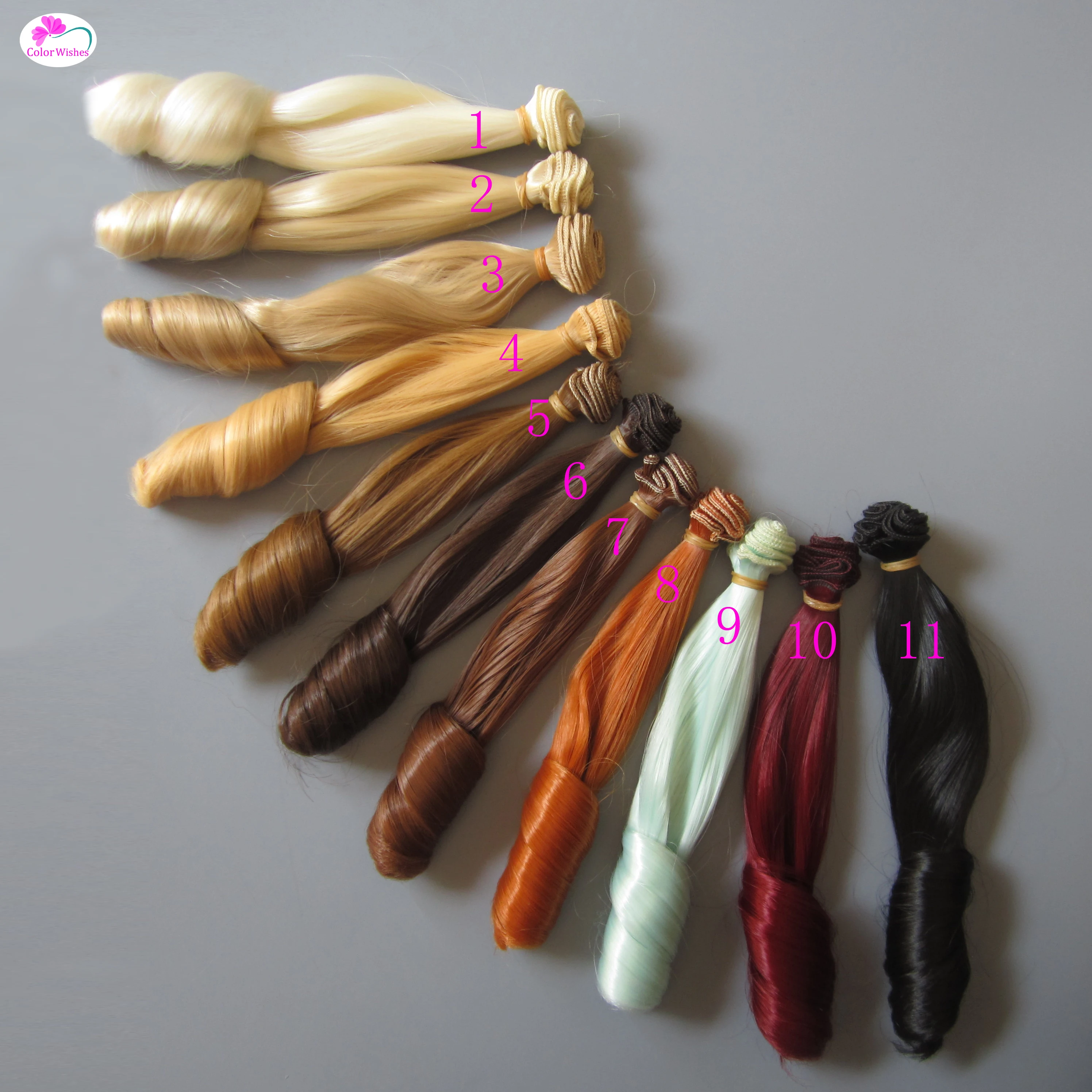20 cm thick curly doll wigs for 1/3 1/4 1/6 BJD DIY doll hair