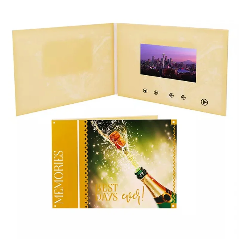 

custom.Design digital A5 lcd screen video booklet invitation lcd video brochure greeting card for advertising business