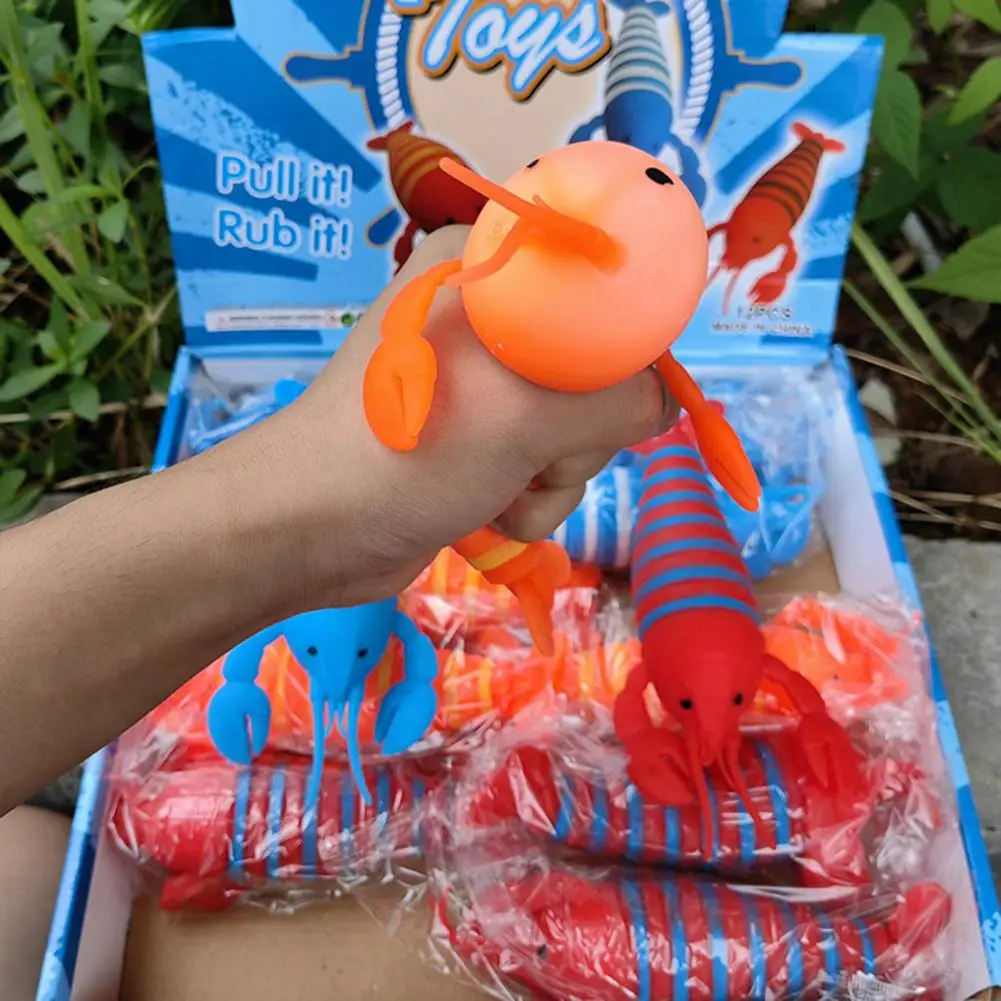 Decompression Toy Soft Plastic Fidget Lobster Toy Animal Doll Squeeze Fidget Squishes Decompression Toy Relieve Stress