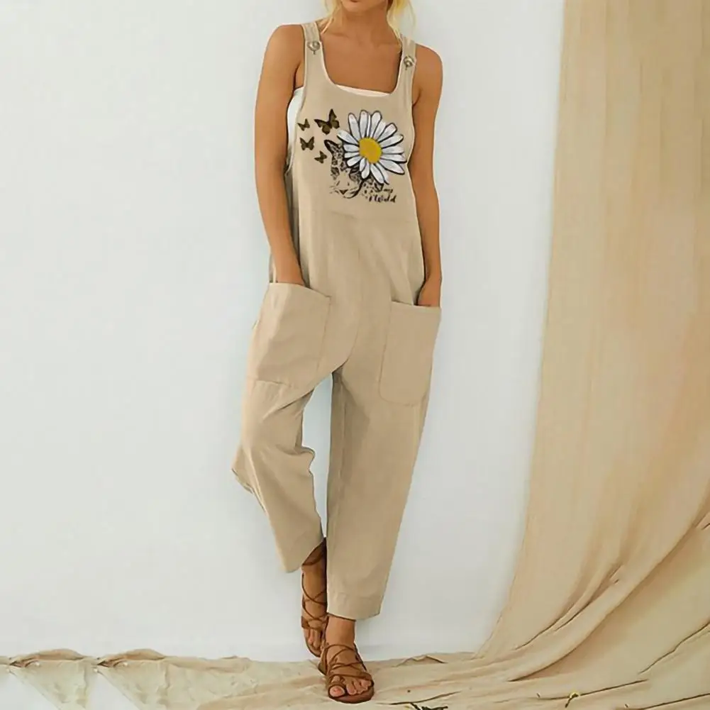 Casual Losse Jumpsuit Vrouwen Spaghetti Lange Camis Zomer Solid Katoen Linnen Band Wijde Pijpen Broek Bib Overalls Mouwloze Jumpsuit