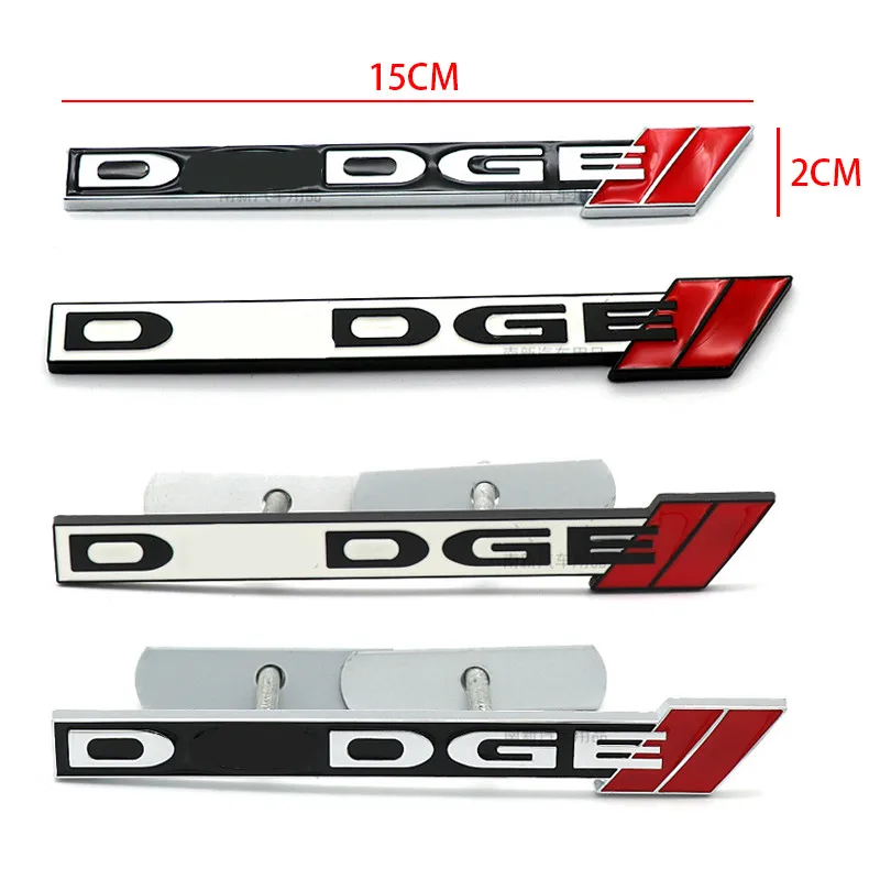 3D Metal Car Front Grille Emblem Grill Emblem For Charger Dodge Letter Stickers Word Dart Challenger Srt Accessories Key Ring