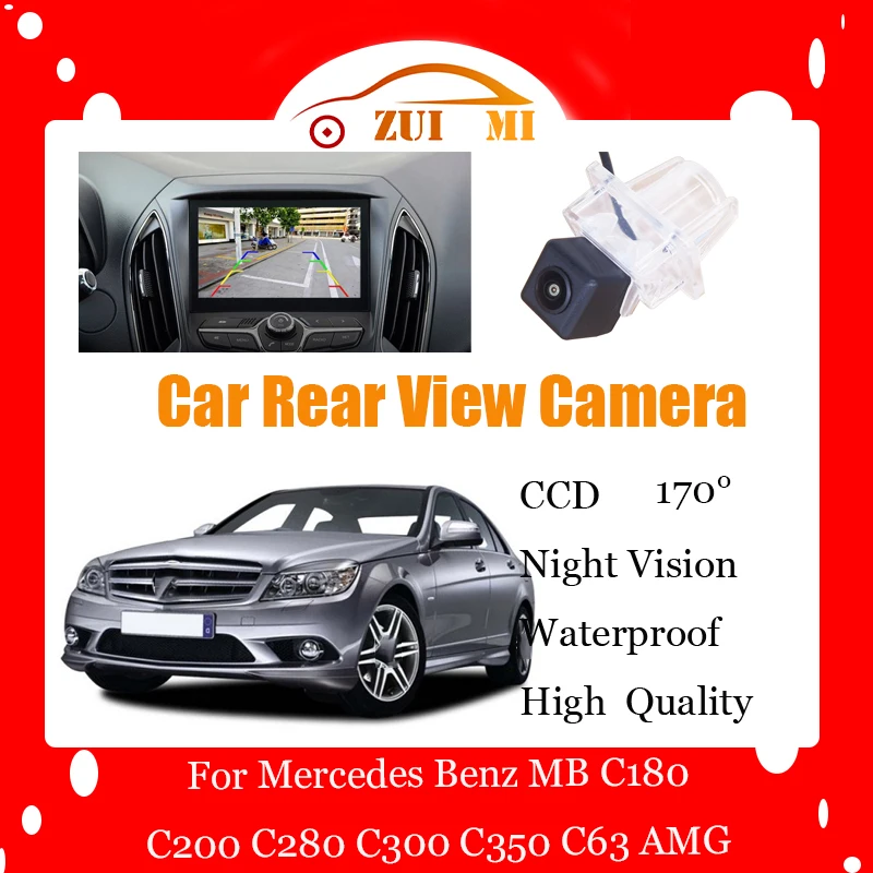 Car Reverse Rear View Camera For Mercedes Benz MB C180 C200 C280 C300 Waterproof CCD Full HD Night Vision Backup Parking Camera