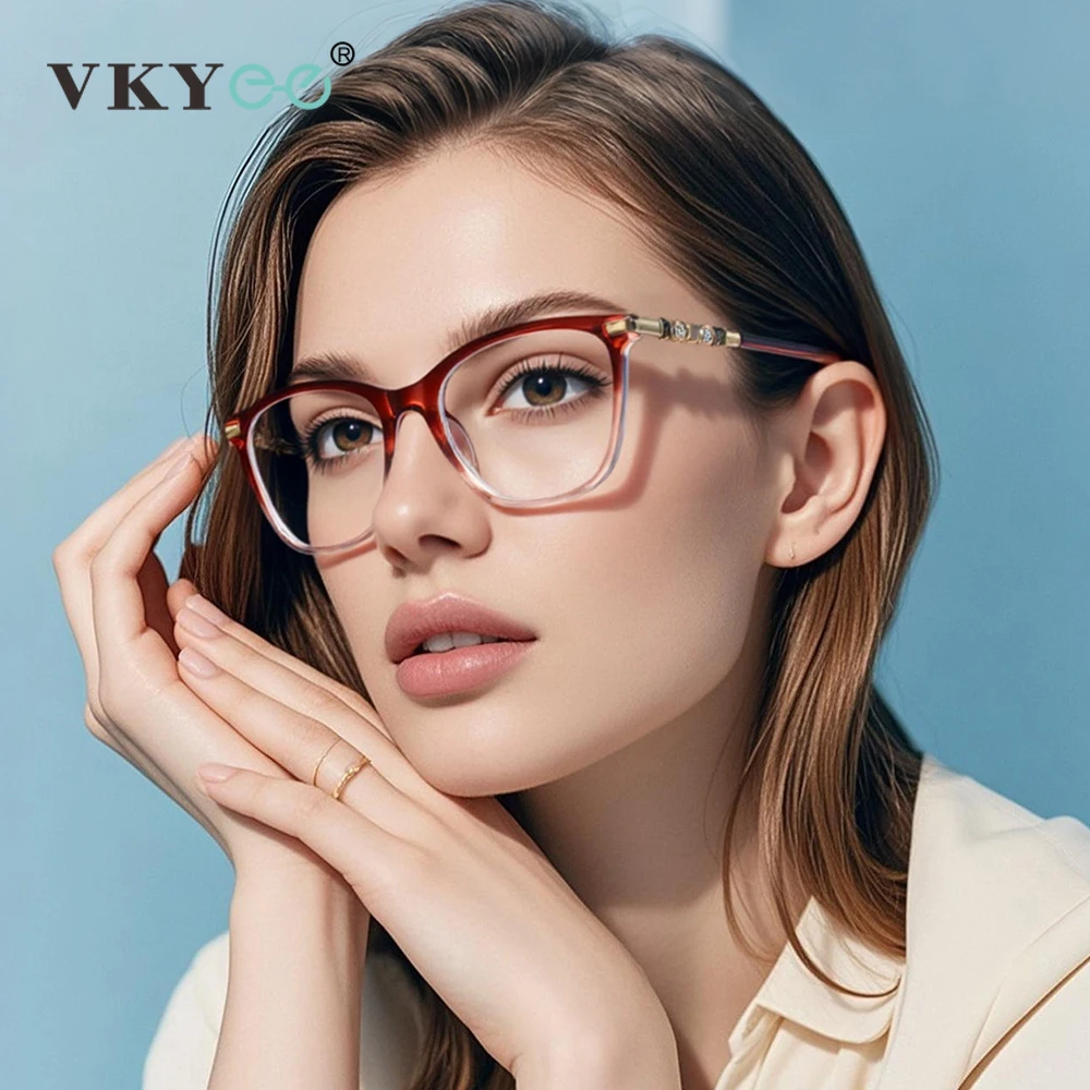 

VICKY Fashion Minimalist Unique Cat-eye Vintage Design Women's Anti-blue Light Reading Glasses Customizable Prescription 83002