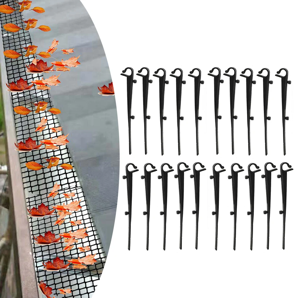 20pcs Gutter Clip Gutter Brush Clips Maintain Clean Gutters Plastic Fixing Clips  Drain Guttering Cover Net Ground Nail ﻿