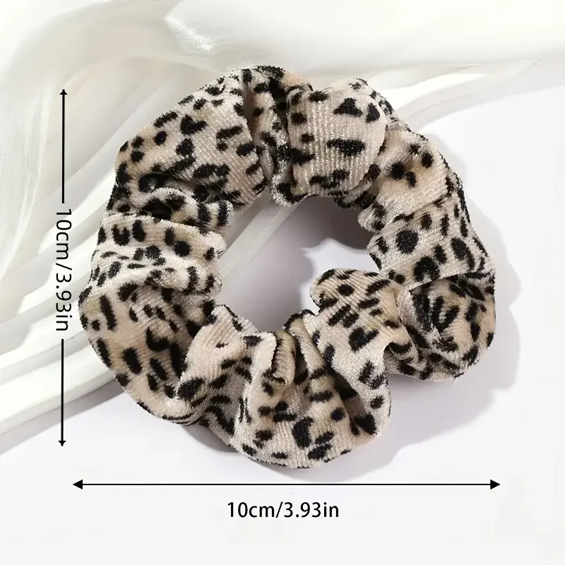 1pc New Korean velvet leopard print large intestine headband with simple retro style floral headband