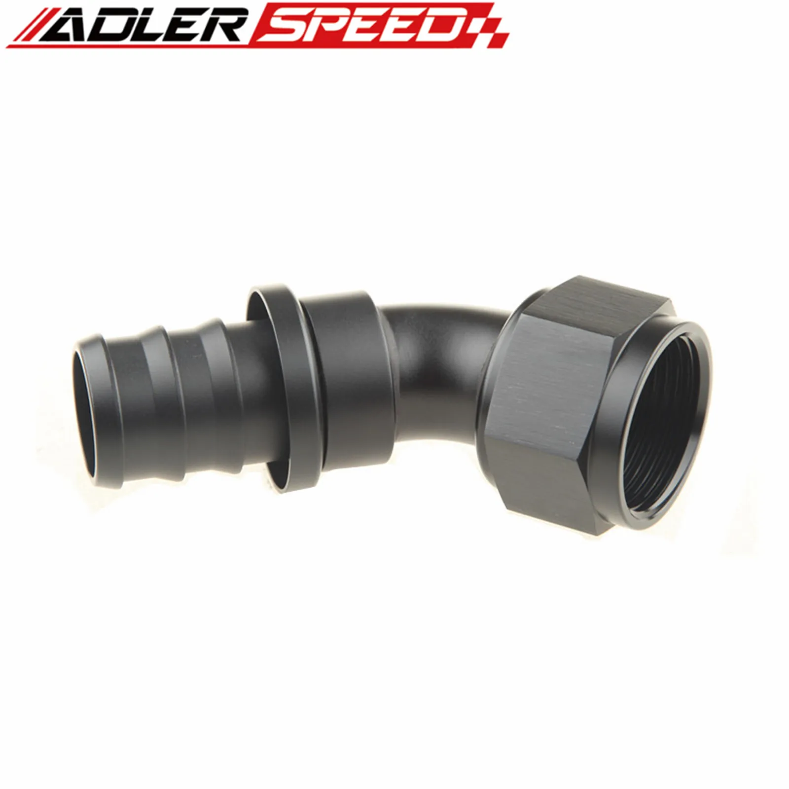 ADLERSPEED 0/45/90 Degree AN16 Straight Female Swivel to Push Lock Barb Hose End Fitting Oil Fuel Hose End Adaptor Kit Black