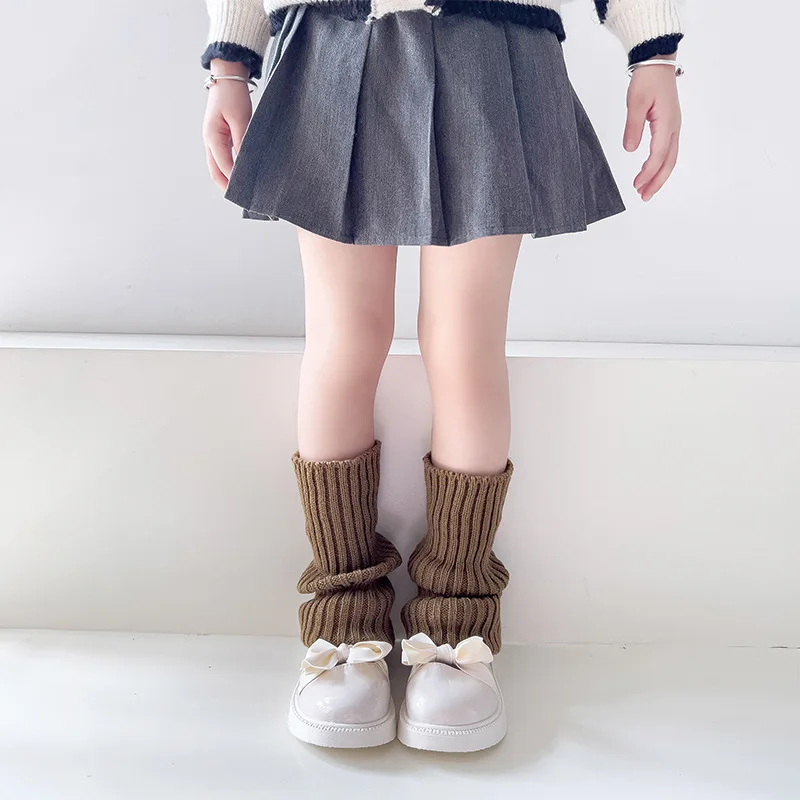 1 Paar Bonbonfarbene Kinder-Beinstulpen Koreanischer Süßer Kinder-Strickfußüberzug Mädchen Lolita-Stil Einfarbige Warme Elastische Röhrensocken – Detail 10