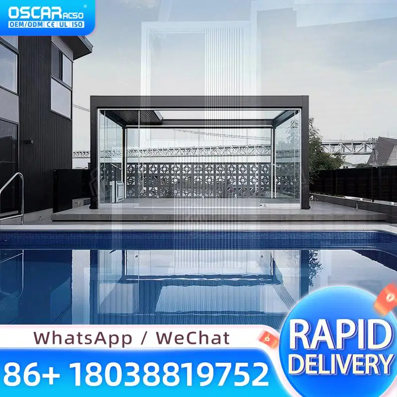 3x3 3x4 4x3 4x4 4x5 4x6 6x3 6x4 6x5 6x6m الحديثة في الهواء الطلق الألومنيوم هيكل كوة لحديقة الفناء الخلفي الفناء العريشة #1