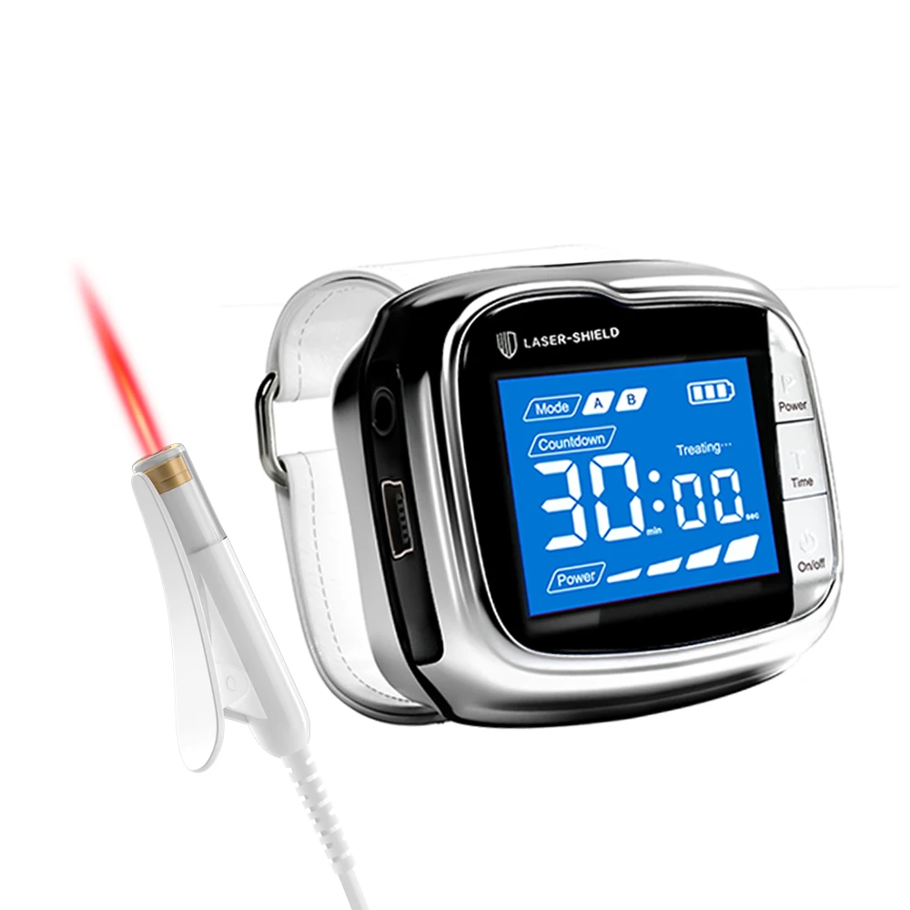 Semiconductor Lllt Laser Therapy Red Light Wrist Watch Diabetes Recovery Blood Pressure Treatment Device for Hypertension