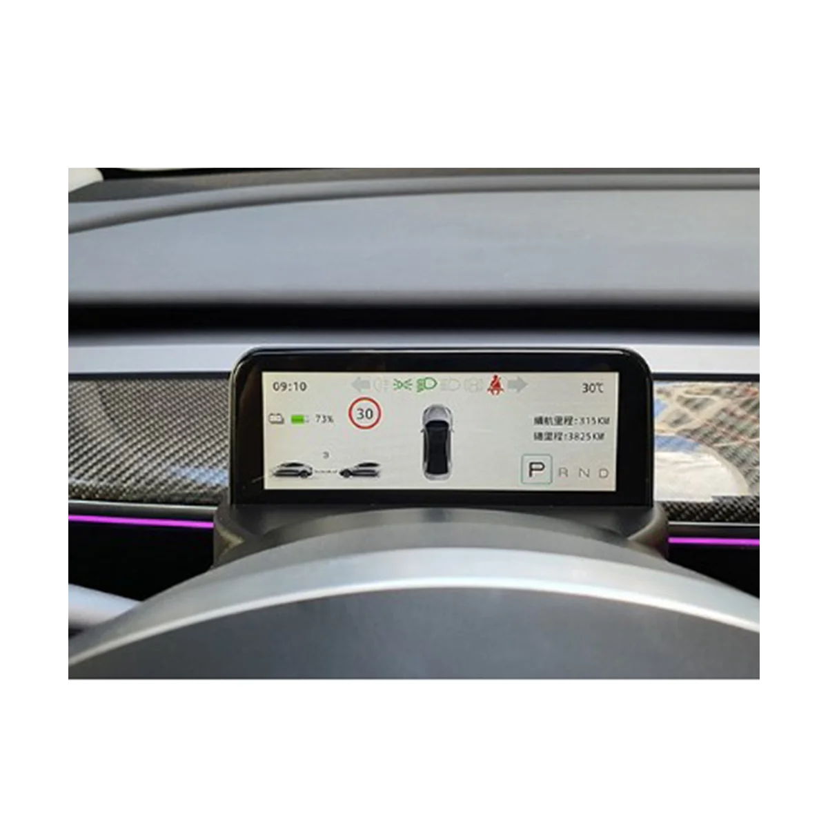 

Car Head Up Display Steering Wheel Screen Power Speed Display 4.6 Inch IPS Mini LCD Dashboard Panel for Tesla Model Y/3