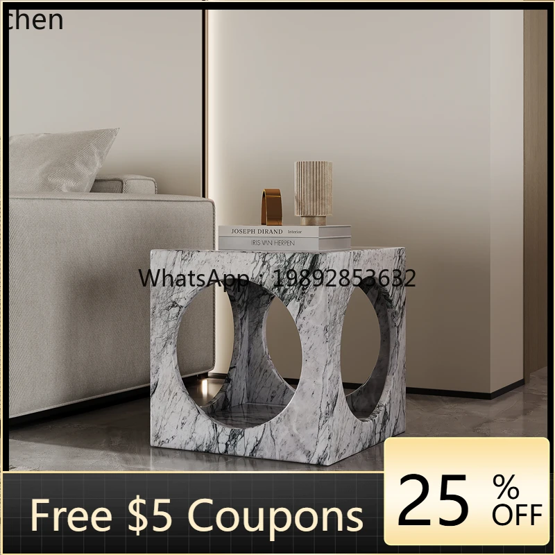 

natural marble edge square corner square side table modern simple small coffee table personalized square table