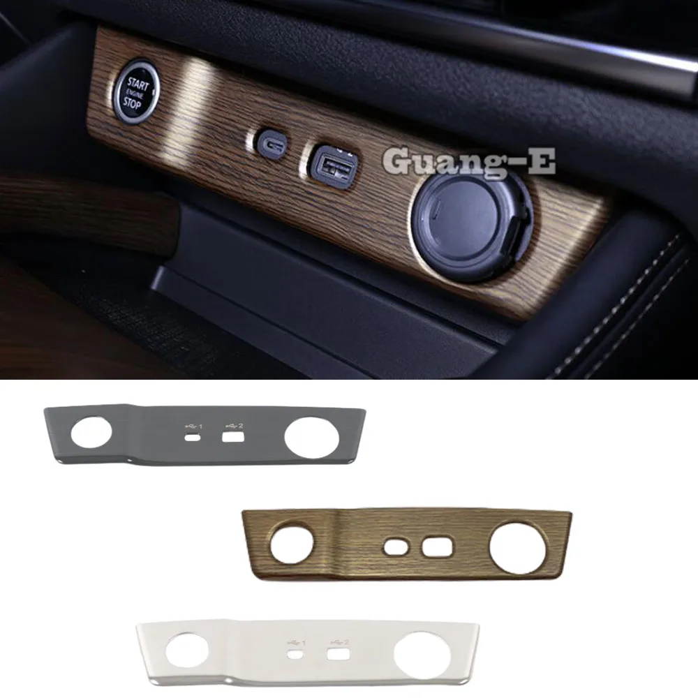 For Nissan Qashqai J12 2022 2023 2024 Car Cigarette Lighter USB Socket Cover Trim Frame Decoration Sticker Interior Accessories