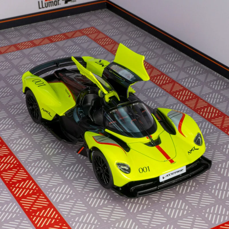 

1:32 Aston Martin Valkyrie alloy racing car model car decoration car door can open acousto-optic pull back toy car children