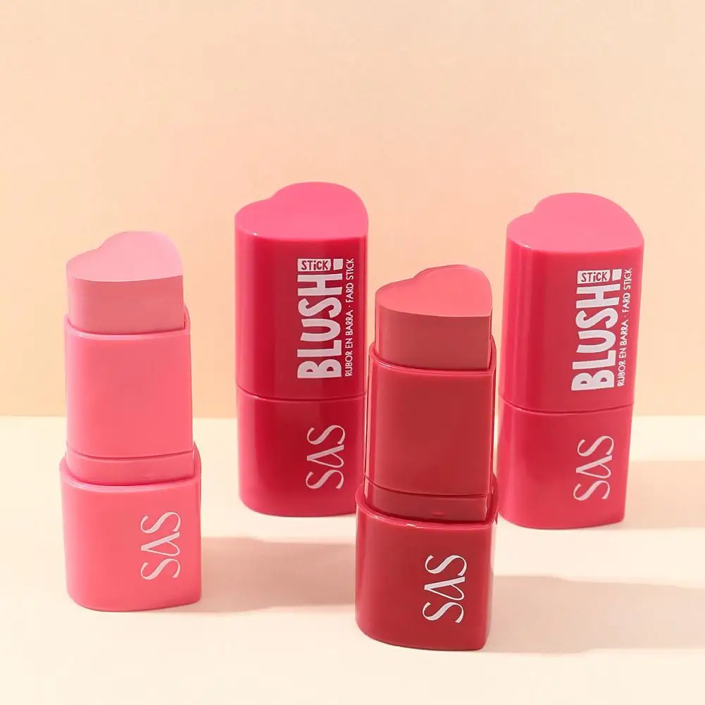 Muti-Functional Blush Stick Easy Color Rouge Blusher Rendering Tone Skin Waterproof Color High Brightening Makeup Cream Q0P9