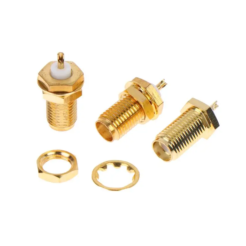【BA】5Pcs SMA-KY RF Connectors SMA Female Nut Bulkhead Handle Deck Clip Solder Cup Perfect For Radio Antenna WiFi DIY Projects