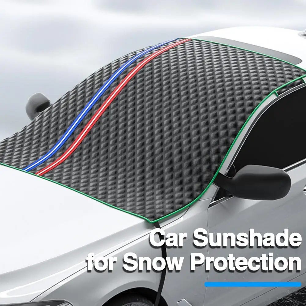 

Universal Car Windshield Snow Cover Dual Straps Aluminum Film Protector for Winter Frost Ice Rain Dust Exterior Accessories