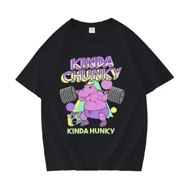 Kinda Chunky Kinda Hunky Gym Lifting Graphic T Shirt Funny Men Women Casual Fashion T-shirt Casual 100% Cotton Oversized Tshirts