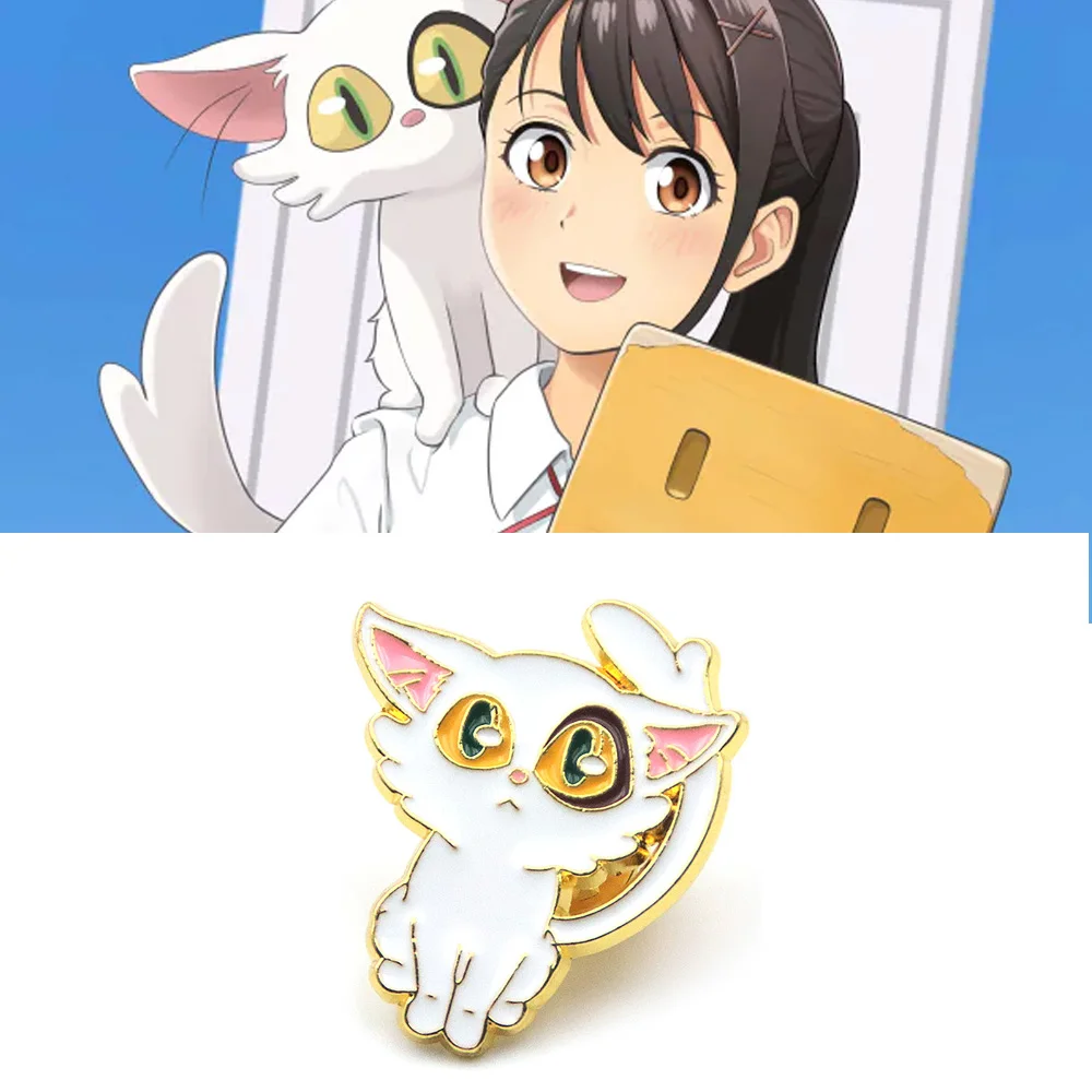 Anime Suzume No Tojimari Enamel Pins Daijin Cat Kawaii White Cat Badge Brooches For Women Men Shirt Lapel Pin Jewelry Gift