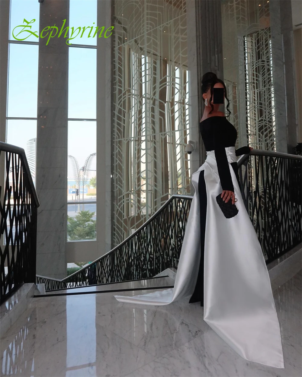 Op maat gemaakte off-shoulder jersey avondjurk met lange mouwen Prachtige jurken voor speciale gelegenheden Enkellange galajurken