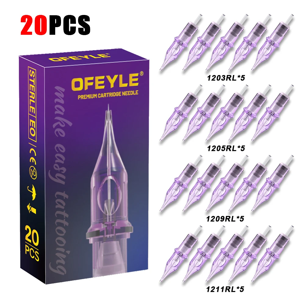 OFEYLE 20/50/100PCS Mixed Professionelle Tattoo Patrone Nadeln mit Membran Sicherheit Patronen Einweg Tattoo Nadel – Detail 16