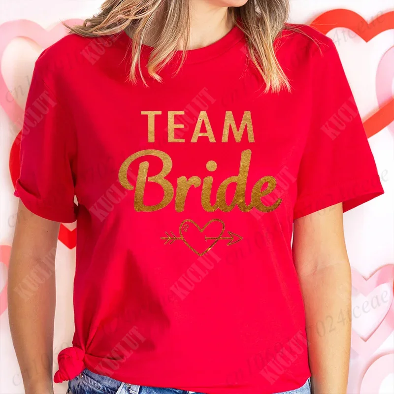 Camiseta de equipo de novia, camisetas de fiesta de boda para damas de honor, camisas de despedida de soltera, camisetas de despedida de soltera para niñas