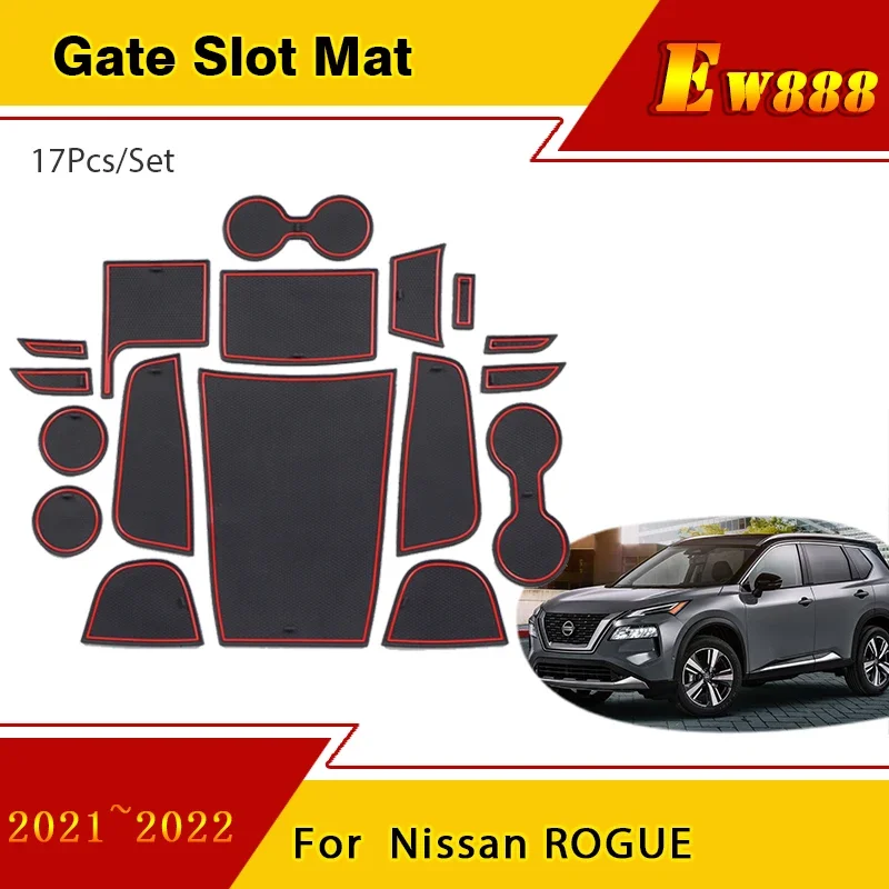 

Door Groove Mat Fit For Nissan ROGUE 2021 2022 Non Slip Dust Cushion Rubber Pad Gate Slot Mat Car Styling Stickers Accessorise