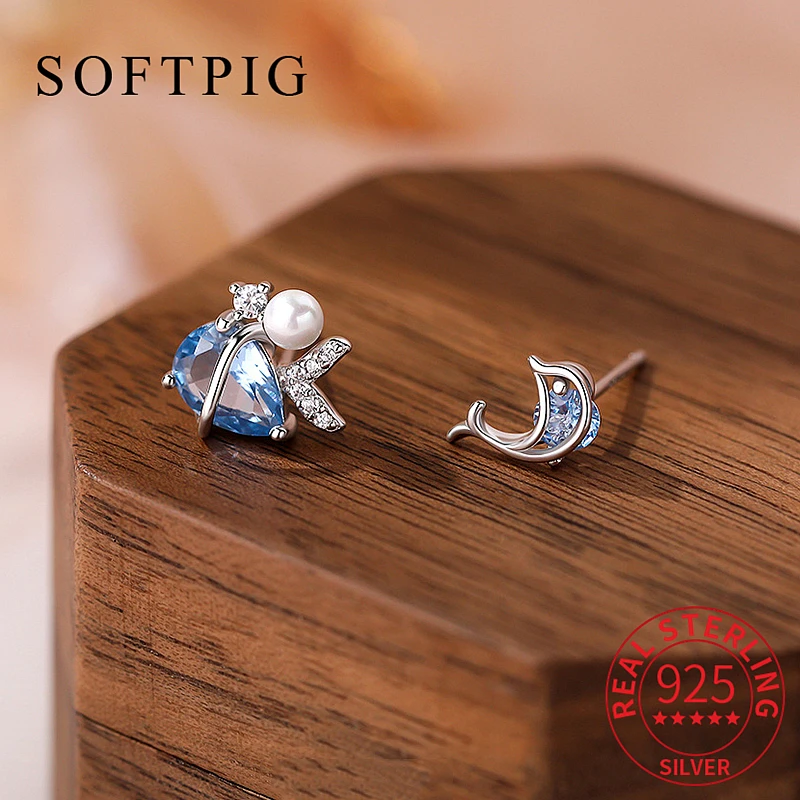 

Женские серьги-гвоздики в виде дельфина, из серебра 925 пробы