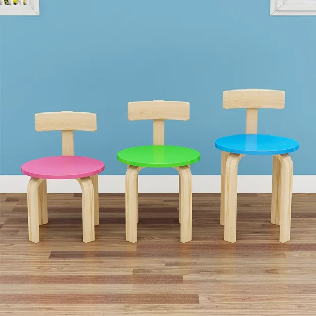 30cm high Solid wood kindergarten children's chair, back chair, painting gallery, art gallery, tutoring and training class chair