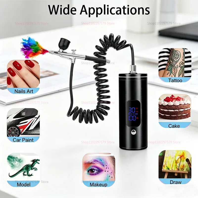 Airbrush with Compressor Handheld Spray Gun for Painting Crafts Mini Spray Gun USB Rechargeable Airbrush Portable Sprayer Gun